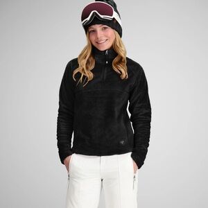 Obermeyer girls Black Furry Fleece Jacket pullover small